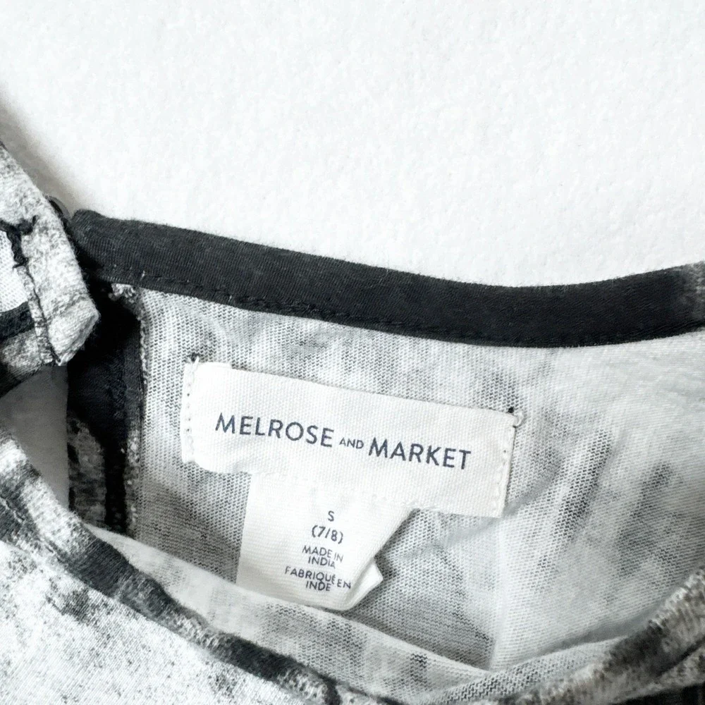 Melrose and Market Tie Dye Romper Girls S 7/8 Black White Short Sleeve One Piece